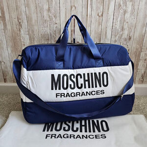 Moschino Unisex Travel Bag OS Blue/White